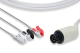Ivy Biomedical Compatible 3 Lead Dual Socket Cable with Grabber 